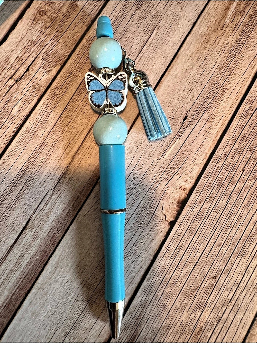 Blue Butterfly Charm Pen